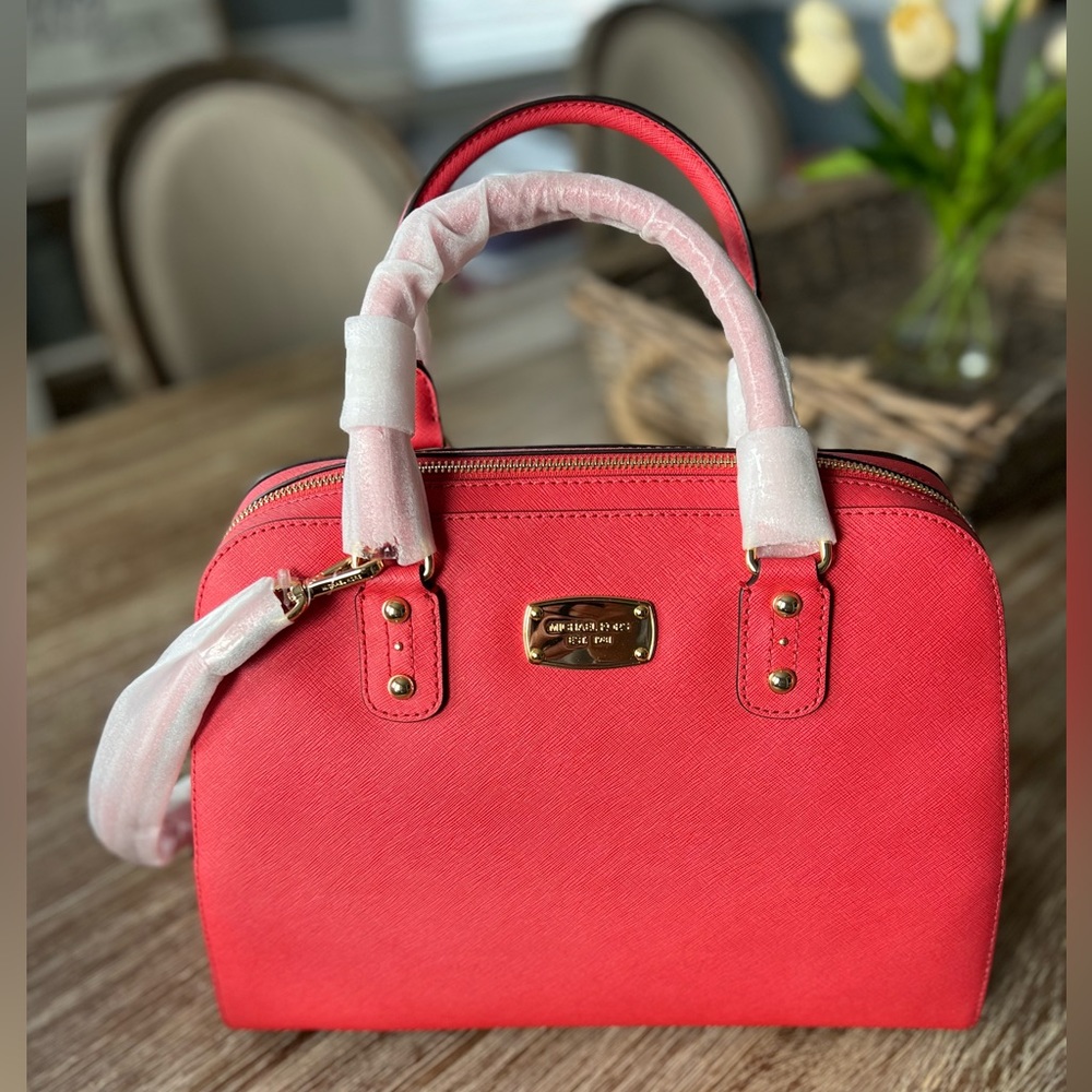 Michael Kors large satchel in watermelon